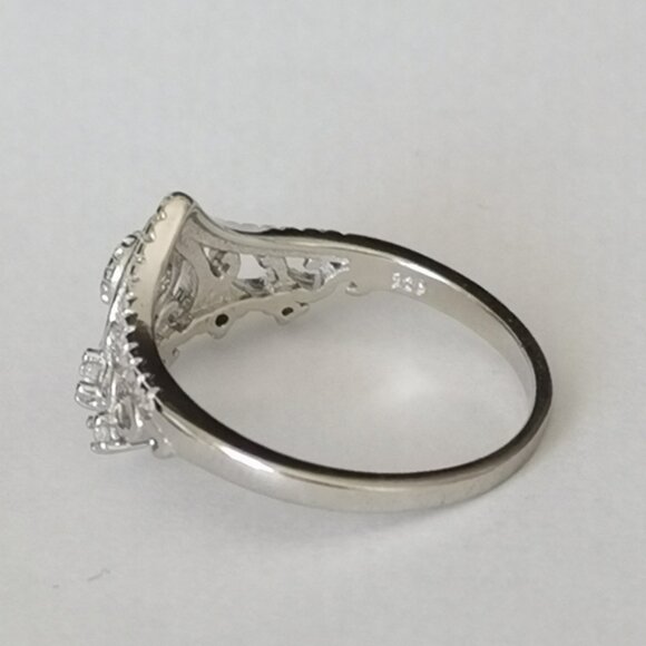 New crown tiara ring Sterling Silver CZ size 8 - Picture 14 of 16